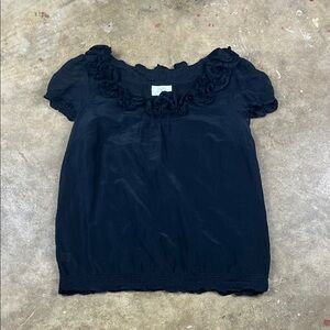 Ann Taylor LOFT Black Ruffled Blouse
Size: SP